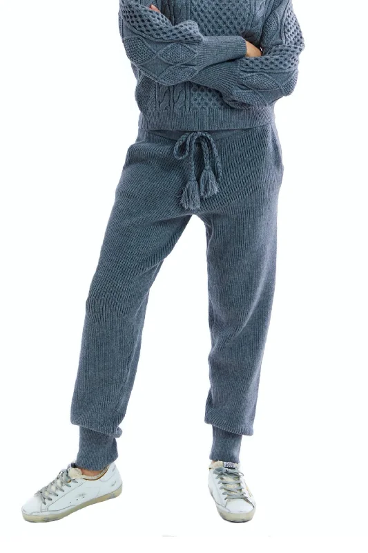 Comfy Dress Cozy Knit Pants In Grey