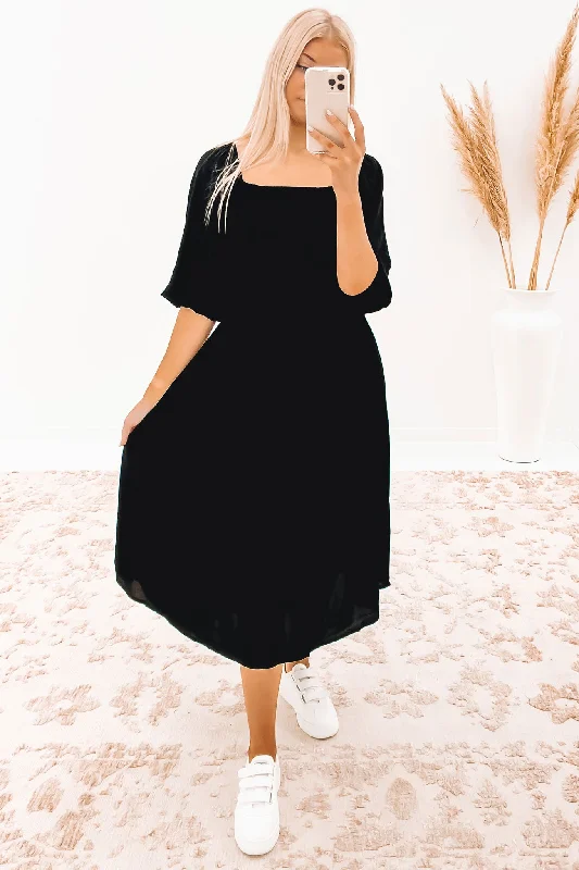 All-Day Wear Devon Midi Dress Black