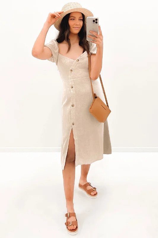 Simple Comfort Ellie Midi Dress Beige