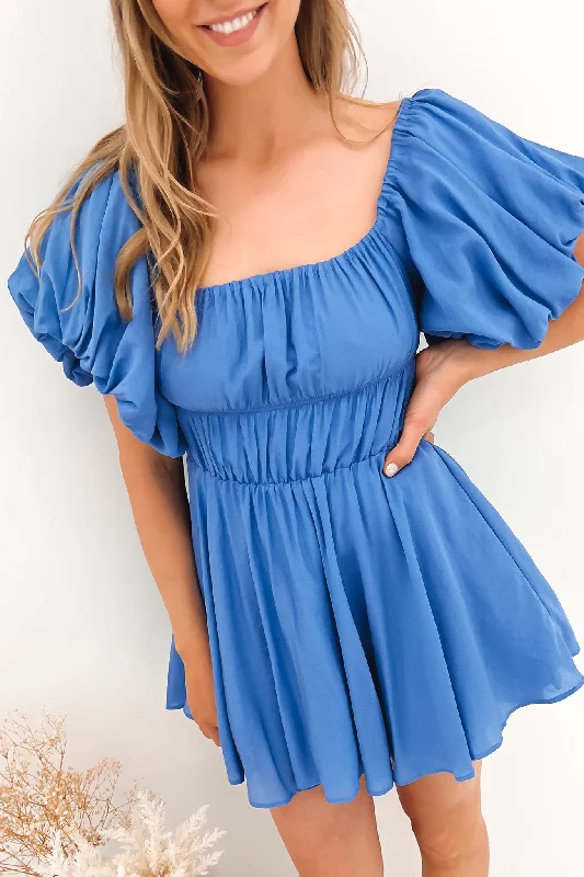 Cozy Shirts Essie Mini Dress Royal Blue