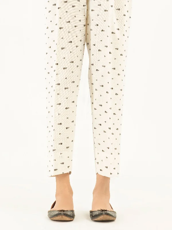 Cozy Look Printed Khadar Trousers(Pret)