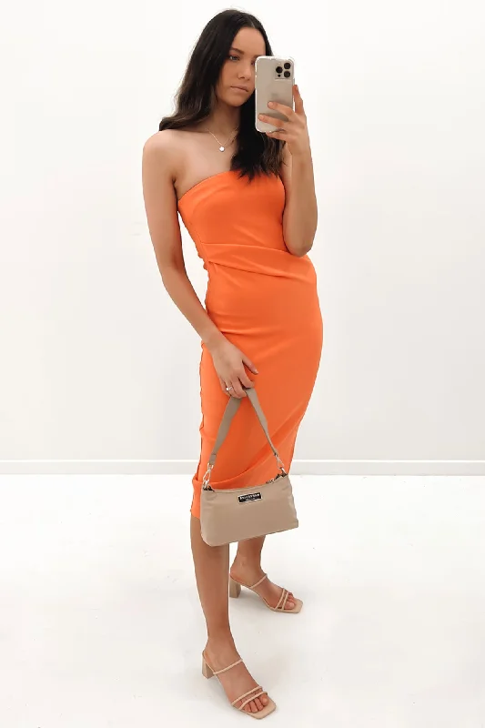 Cozy Fit Wear Harlow Midi Dress Orange