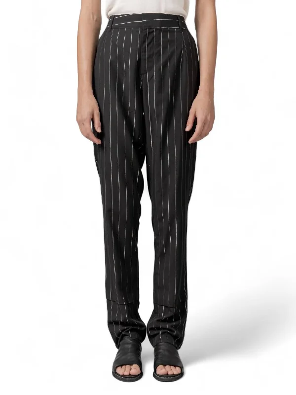 Smart Comfort Joan High Rise Metallic Pinstripe Trouser In Black/metallic