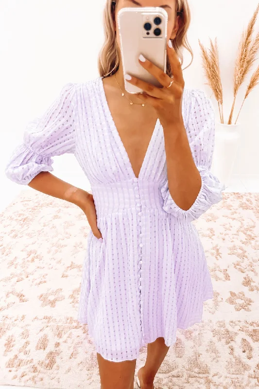 Elegant Fit Kenzi Mini Dress Lilac