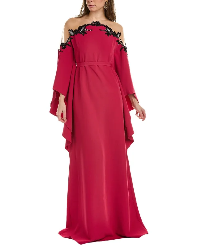 Easy Style Marchesa Notte Illusion Neckline Gown