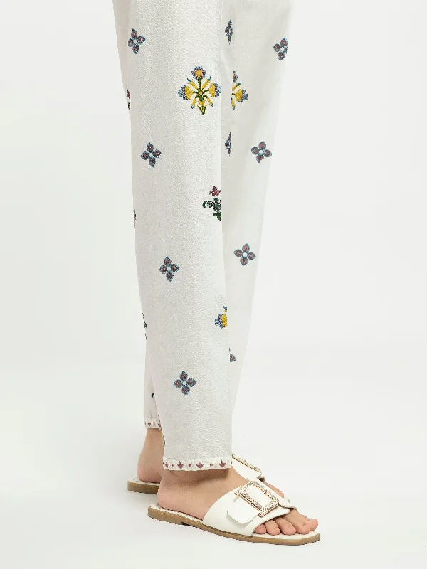 Versatile Wear Embroidred Cambric Trousers