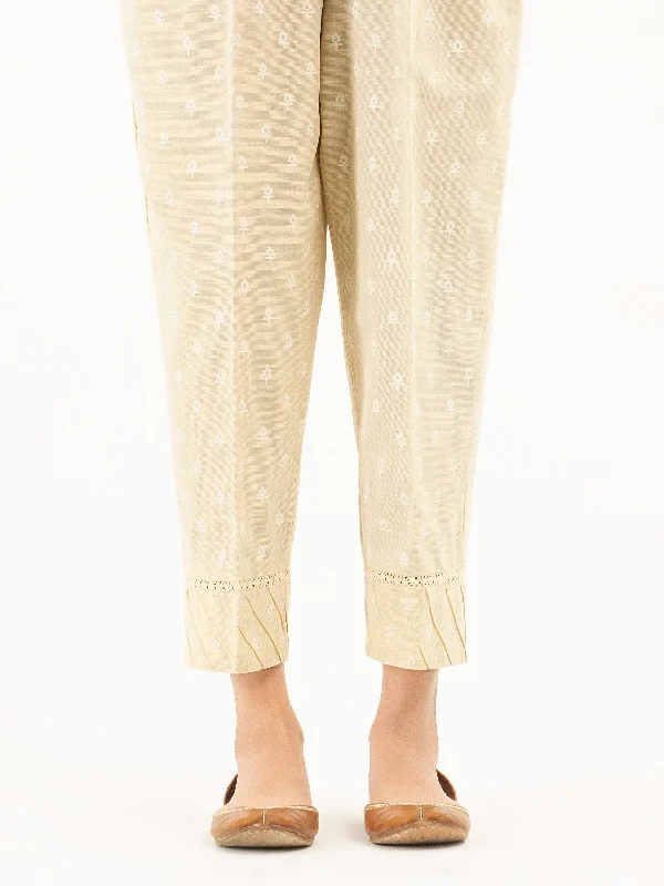 Comfy Chic Embossed Khaddar Trousers(Pret)