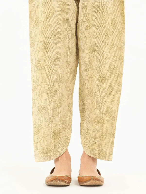 Everyday Comfort Printed Khaddar Trousers(Pret)