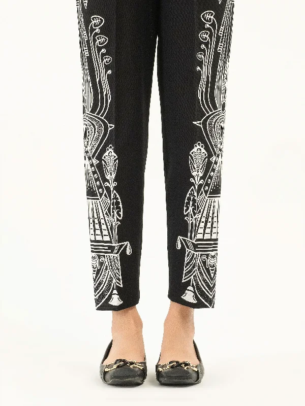 Smart Casuals Printed Khaddar Trousers(Pret)