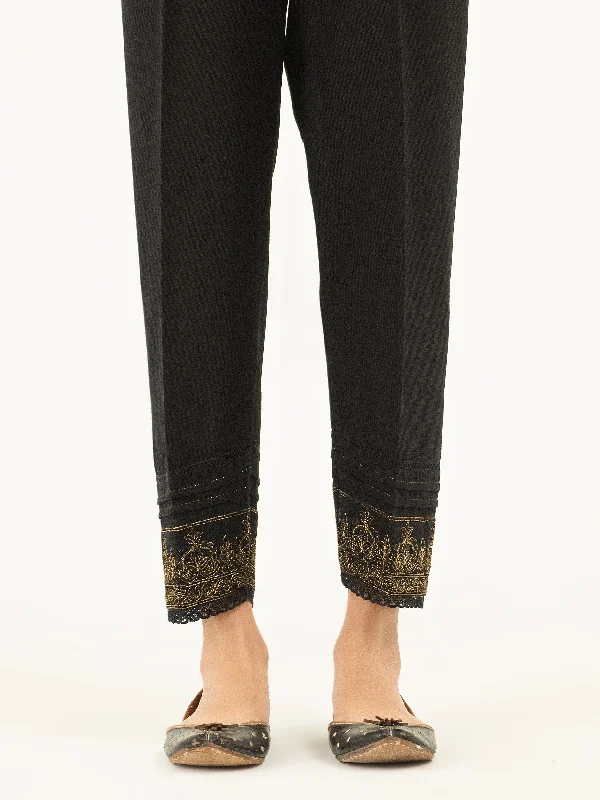 Trendy Comfort Embroidered Khaddar Trousers(Pret)