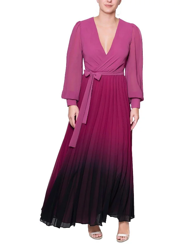 Timeless Style Plus Womens Ombre V-neck Maxi Dress