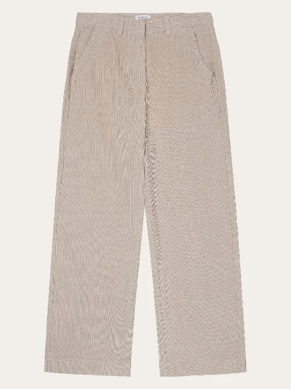 Relaxed Fit Wear POSEY wide high-rise irregular corduroy pant - GOTS/Vegan - Light feather gray