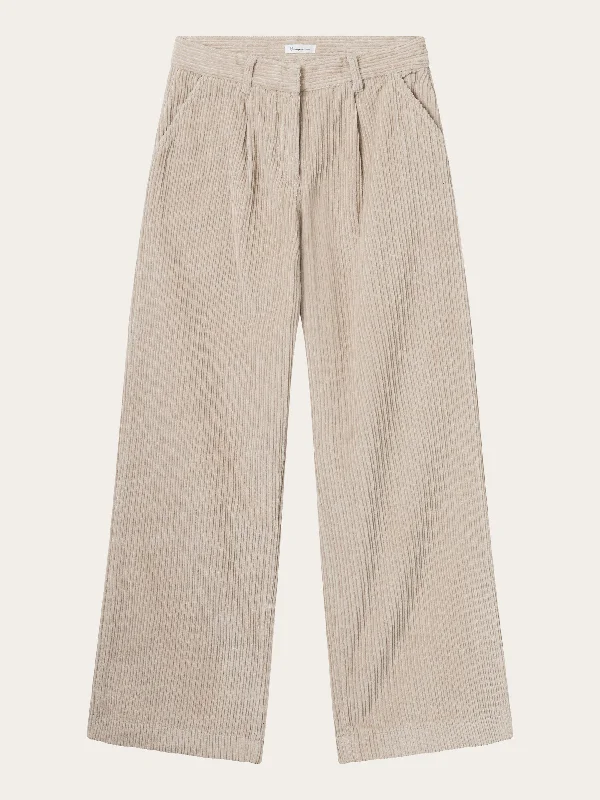 Everyday Outfits POSEY wide high-rise irregular corduroy pants - Light feather gray