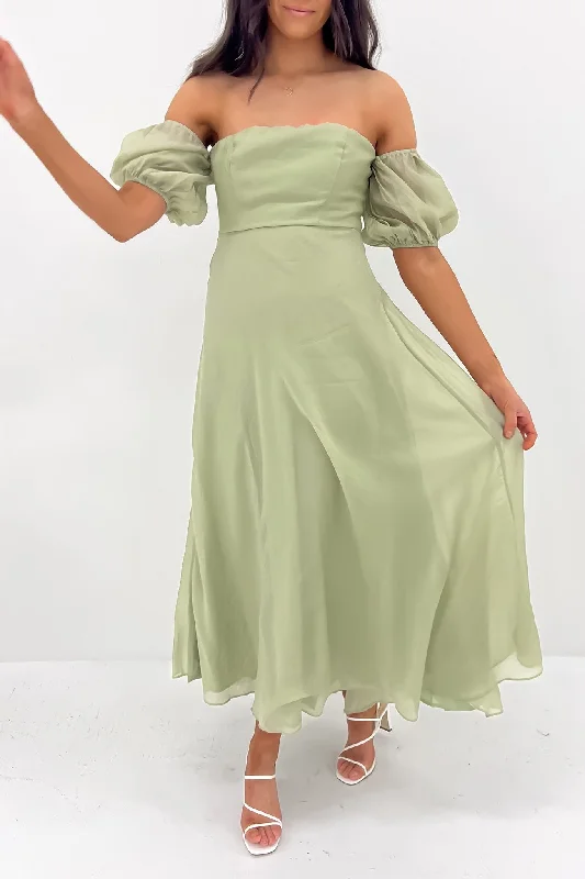 Cozy Outerwear Purdie Midi Dress Green