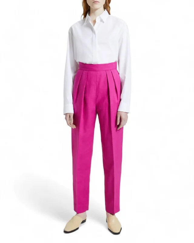 Effortless Comfort Sz Pleat Pant In Pop Fuchsia