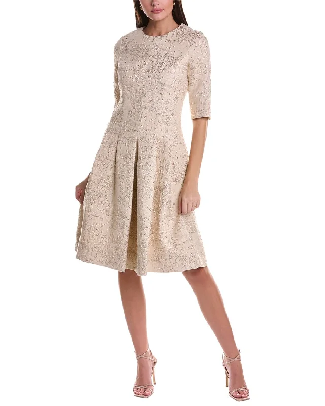 Casual Comfort Teri Jon by Rickie Freeman Jacquard A-Line Dress