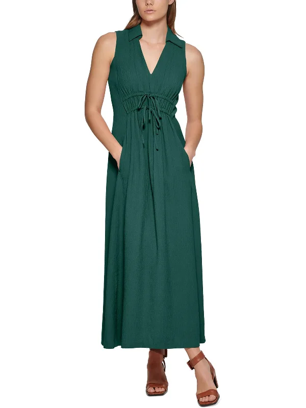 Cozy Footwear Womens Collar Long Maxi Dress