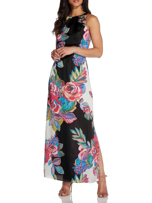 Cozy Layers Womens Floral Print Long Maxi Dress