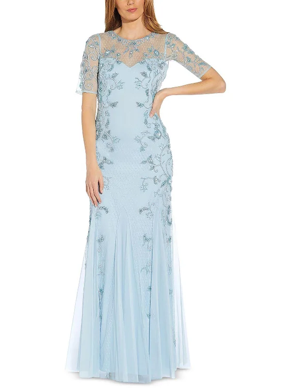 Versatile Style Womens Illusion Long Evening Dress