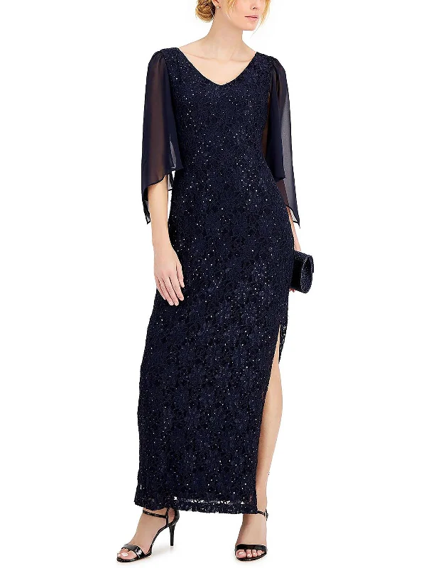 Cozy Outerwear Womens Lace Long Evening Dress