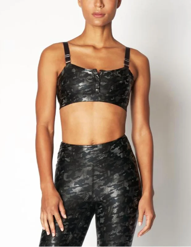 Relaxed Chic Boxing Bra In Mesh Camo