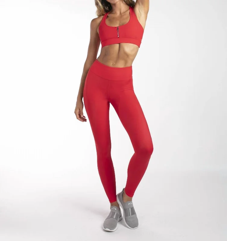 Layered Style Destiny Legging In Red