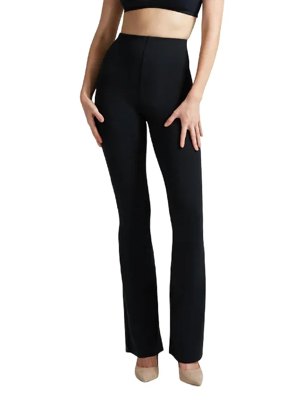 Easy Chic Neoprene Flared Legging In Black