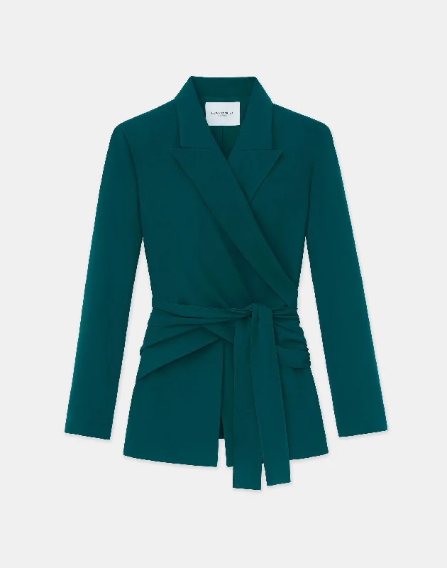 Effortless Dressing Responsible Finesse Crepe Wrap Blazer