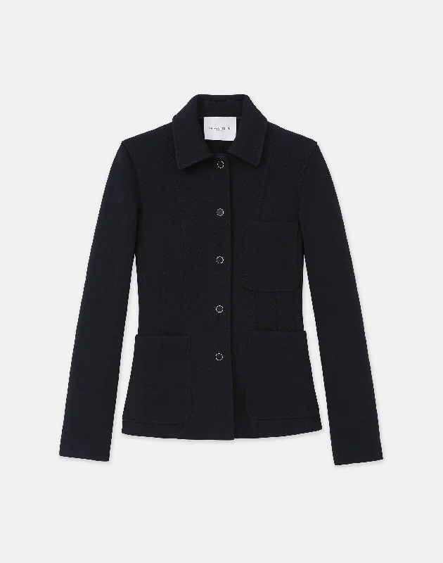 Comfortable Jackets Structured Wool Jersey Jacket